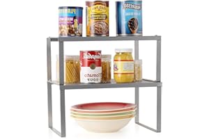 NANDAE NEX Organizador Armario Cocina, Organizador de Inserción de Armario de mostrador expandible y apilable, Estante de Almacenamiento para baño, Cocina, lavandería -Paquete de 2