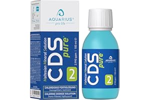 AQUARIUS pro life ® - CDSpure 100 ml - Chlordioxid Fertiglösung 2990ppm (0,299%) - CDL/CDs Tropfen I hochrein, nanogefiltert & bis zu 2 Jahre ungekühlt haltbar I inkl. Dosierbecher + Pipette
