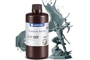Anycubic 14K Texture Resine, Résine UV 405nm, Résine Haute Précision pour imprimante 3D, Finition Mate, Faible Odeur, Haute Ténacité, Convient pour Différentes Scènes Miniatures, HD Gris 1000g