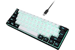 Snpurdiri 60% Wired Gaming Keyboard, RGB Backlit,Ultra-Compact Mini Keyboard with Detachable Cable,Black and White Color