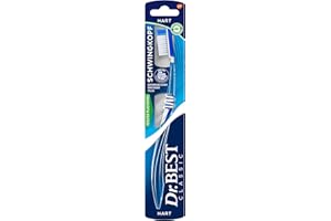 Dr.BEST Cepillo de dientes duro con cabezal oscilante (1 unidad), para limpiar zonas de difícil acceso