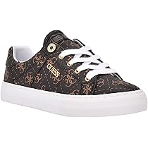 GUESS Women's Loven3 Sneakers, Brown Multicoloured Fabric, 37 EU