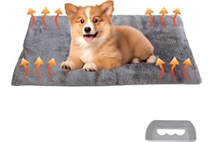 AOUZOVLI Selbstheizende Haustierdecke 50x36cm, Selbstwärmende Katzendecke und 1x Bürste, Heizdecke ohne Strom, Washbar Weich Katzendecke Selbstheizende, Wärmedecke für Katzen & Hunde, Rutschfester Unterseite
