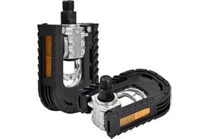 VOLUMOON Pedali Bici, Antiscivolo Pedali Pedali Per Bici Alluminio Con Strisce Riflettenti, 9/16" Pedali Bicicletta Flat, Piattaforma per Bicicletta Per Pieghevoli Mountain Bike Bici Da Strada Bici Da Città