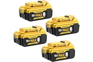 TERARRELL 4PACK 18V 8000mAh Lithium-ion Battery Replacement for Dewalt 18V Battery DCB184 DCB200 DCB200-2 DCB201 DCB201-2 DCB203 Compatible with Dewalt 18 Volt Cordless Power Tools (4PACK)