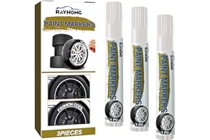 Dmkohi 3 markery do opon samochodowych, białe, akrylowe, gruba końcówka, biały, wodoodporny, biały marker do opon, DIY, do samochodu, czarnego papieru, opon motocyklowych, 3 szt