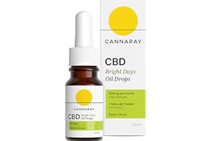 Cannaray CBD Oil Drops – Bright Days, 500mg, Zesty Citrus | High Strength CBD (10ml) Supporting Your Daily Balance | Reduce Stress