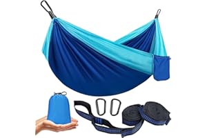 SKREKUIMA Ultraleicht Hängematte Outdoor 300KG Tragkraft | Reise Hängematte Camping Atmungsaktiv Schnelltrocknendes | Tragbare Fallschirm Nylon Hängematte für Rucksackreisen, Wandern, Garten