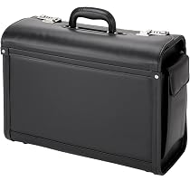 Alassio Pilotenkoffer Ancona - Sac Cabine Cuir Veritable - Porte-Documents Suspendu - 32L - Noir