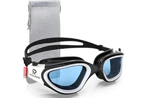 RIOROO Okulary do pływania z polaryzacją dla dorosłych, kobiet, mężczyzn, juniorów, przeciwmgielne, bez wycieków, szerokie widzenie, ochrona UV, profesjonalny basen na otwartej wodzie