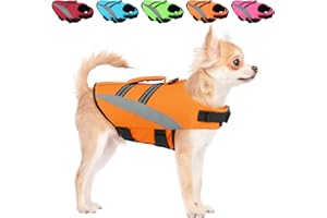 ALAGIRLS ALADLJ003 Gilet de sauvetage réglable pour chien et chien Orange Taille S