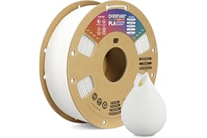 OVERTURE Filament PLA 1.75mm Aufgerüstet, 3D Drucker PLA Filament 1kg Spule (2.2 LBS), Maßgenauigkeit +/- 0.02mm (Weiß)