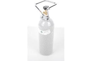 Gasfritzen 2 kg CO2 Stahlflasche Flasche GEFÜLLT mit Lebensmittel Kohlendioxid Kohlensäure E290 - Fabrikneue Eigentumsflasche - Tüv mindestens 9 Jahre Aquaristik