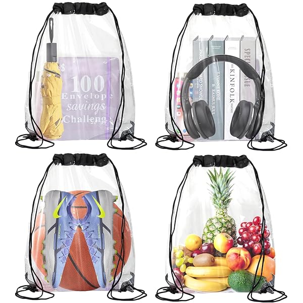 Sac à Dos Transparent étanche En PVC Avec Cordon - Environ 42x34 Cm, Idéal Pour Natation, Fitness, Voyages