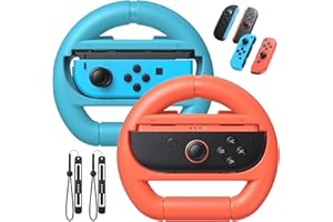 FASTSNAIL volante per Switch 2/Switch 1/OLED, Antiscivolo Adattatore compatibile con Switch 2 per Joycon 2, Controller accessorio per Mario Kart World(Blu+Arancione)