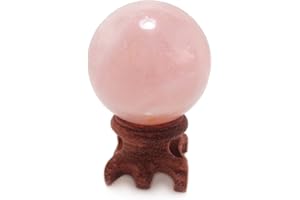 Polar Jade Rose Quartz Crystal Sphere 45mm / 1.8” Diameter, for Scrying, Decoration, Healing, Meditation, Feng Shui, Hand-Made