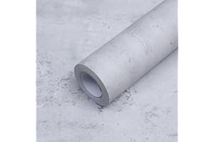 FEILAYS Hellgraue Selbstklebend Betonoptik 3d Effekt Tapeten Grau Klebefolie Tapete Selbstklebende Betontapete Matt Klebetapete Möbelaufkleber Wasserfest Wand Papier Möbelfolie für Schlafzimmer 40CM×5M