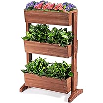 Fioriera Rialzata Yaheetech In Legno - 8 Scomparti Con Ripiano - Foto 8