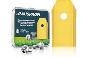 HAUSPROFI 30 x tytanowe noże do koszenia, bardzo ostre ostrza zamienne, odpowiednie do wszystkich robotów koszących Husqvarna, Gardena Yard Force, uniwersalne noże zapasowe, w zestawie 30 śrub