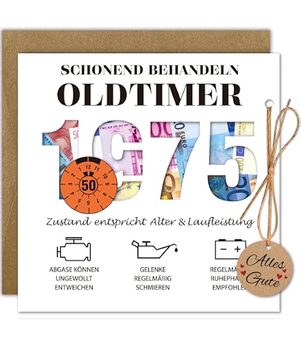 Personalisiert Geburtstagskarte Für Den 50. - Individuell Für Sohn, Vater, Bruder, Ehemann | Motto 1975