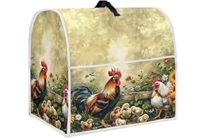 DISNIMO Farm Rooster Stand Cover Kompatibel mit 6-8 Quarts Küchenhelfer Mixer Staubdichte Küchenmischer-Abdeckung mit Tragegriff oben und Taschen