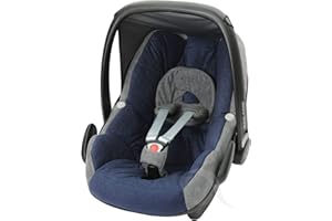 OLO Baby Car Seat Cover fits Maxi Cosi PEBBLE 0+ FULL SET NEW Super soft plush fabric (navy/grey)