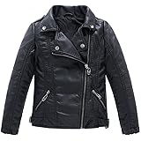 Bebone Children's Collar Motorcycle Leather Coat Boys Faux Leather Jacket