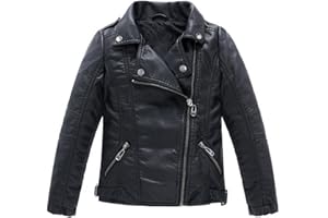 Bebone Children's Collar Motorcycle Leather Coat Boys Faux Leather Jacket