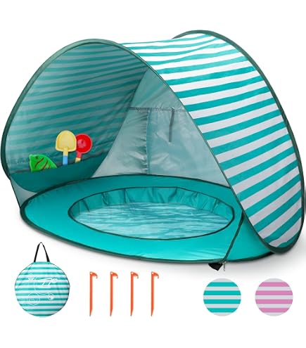 Tente Pop-up Chillife Capybara – UV 50+, Pare-vent, Piscine/bac à Sable, Avec Fenêtre, Pour 2 Personnes (rose)