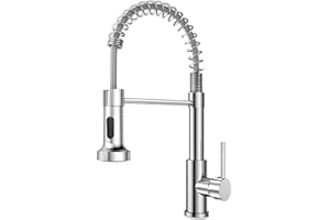 VOXON Kitchen Tap, Spring Kitchen Sink Mixer Taps, Commercial Faucet Single Handle Lever, High Arc Swivel 360° with 2 Spray Modes, S304 Stainless Steel Single-Lever Spring Water Tap
