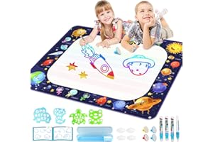MIERYD Doodle Matt Alfombra Pintar Agua, Juguetes Montessori Niños Niñas 2 3 4 5 6 7 8 Años Pizarra Mágica con Libro de Dibujo und 4 Bolígrafos para Juegos Educativos Infantil Regalos Cumpleaños