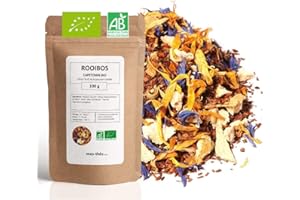 MES THÉS Rooibos Bio Citron Passion Vanille - 100g (40 tasses) - Thé en vrac 100% Agriculture Biologique - Mes-Thés