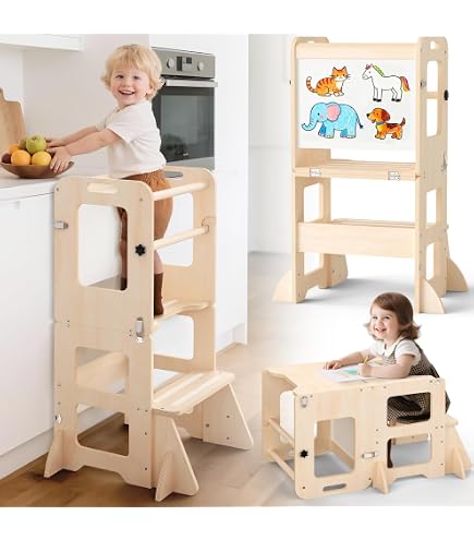 Sedia Montessoriana Bambini Torre Apprendimento Montessori Craffox - Sgabello Cucina Convertibile In Tavolo Per Bambini Aiutante Cucina - 5