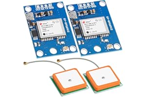 MESHNOLOGY 2 Pack GY-NEO6MV2 NEO-6M GPS-Modulplatine-Flight Controller Board 3V-5V mit superstarken Keramikantenne, die mit AR duino EEPROM APM 2,5 kompatibel ist