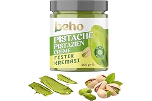 BEHO Natürliche Pistaziencreme aus Premium Pistazien | 200 g | Für die virale Dubai-Schokolade und alle Gerichte | Pistazienpaste | Pistazienmus | Ohne Palmöl und Glukose (1 Stück, Select)