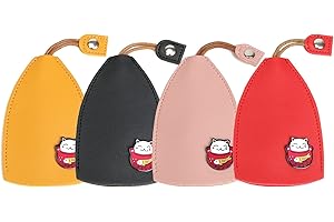 MYBOO 4Pcs Creative Pull Out Key Sleeve,Unisex Cute Pull Type Key Bag,PU Leather Key Wallets Housekeepers,Car Key Holder Case Cover, Large Capacity Not Easy to Slip Car Key Case Pouch for Men Women
