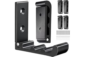 OHIYO Folding Hooks - 6 Pack Heavy Duty, Black Wall Hooks - Hanging Coats, Towel, Hangers, Hat, Backpacks, Bag Holders - Wave Folding Design