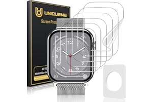 UniqueMe 6 Pack for Apple Watch 40mm Screen Protector iWatch Series 6 SE2 SE 5 4, Ultra Thin HD Clear Soft Anti Scratch TPU Protective Film [Fingerprint Support] [Case-Friendly] [Easy-Installation]