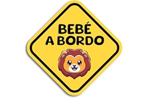 BRATIKISHOP Pegatina Bebé a Bordo Coche Leo, Losange 16 x 16 cm, Resistente a UV e Impermeable, Diamond Sticker