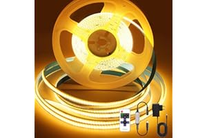 PSTAR Taśma LED COB 3 m Ciepła biel 2700K, 24 V Ściemnialna taśma LED do telewizora Elastyczna taśma LED z pilotem RF do wyświetlaczy pod szafkami kuchennymi Schody Sypialnia 320 diod LED/M