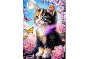 CEOVR COVER Diamond Painting Kit Gatto,30x40cm DIY Pittura Diamante Kits,Mosaico Diamanti Painting per Decorazioni Casa,Gatto in Giardino
