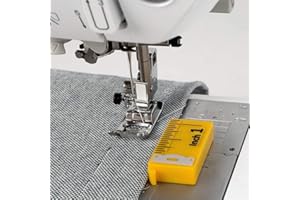 Nähwelt Flach Nahtführung Saumhilfe Kantenführer für Nahtzugaben praktisch und exakt magnetisch/versch. Designs (gelb - Maßband)