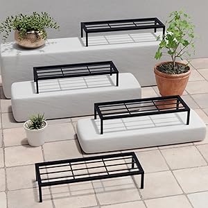 Stand Master Plant Stand For Balcony & Living Room | Anti-Rust Pot Stand For Outdoor & Indoor Planters | Gamla | Flowerpot | Garden Stand | Plant Stands For Balcony Decoration | Black Color | 24 Inch | (Set of 4)