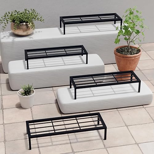 Stand Master Plant Stand For Balcony & Living Room | Anti-Rust Pot Stand For Outdoor & Indoor Planters | Gamla | Flowerpot | Garden Stand | Plant Stands For Balcony Decoration | Black Color | 24 Inch | (Set of 4)