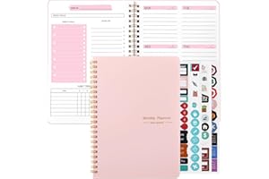 Zhswlp A5 Weekly Planner Notebook, Undated To Do List Notebook Diary 52 weeks of Daily Planner tracking for Daily life, Work, Students