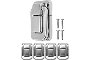 FUXXER 4 chiusure per cassapanche, casse, scatole, design vintage in ottone, 47 x 32 mm, argento