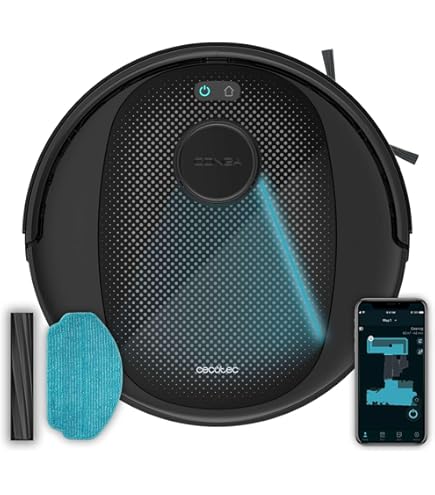 Cecotec Robotstofzuiger met zelflegende basis Conga 7290 Eternal Home X- Treme lasertechnologie, vermogen 3000 Pa, multifunctionele borstel, Alexa Assistant app-bediening, 2 dweilen