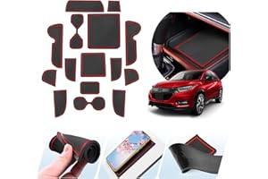 ZCLINKO Compatible with Honda HR-V 2022 Vezel RV3 Non-Slip Rubber Mats for Centre Console, Armrest Storage, Cup Holder, Non-Slip, Door Slot, Car Interior Accessories, Cushion Mat, Pack of 15 (Red)
