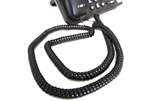 kenable Téléphone Combiné Enroulé RJ10 Fiche Vers RJ10 Fiche câble Cordon Noir 6 m [6 mètre/6m]