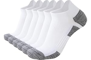 SockWaddles Trainer Socks for Men, 6 Pairs Cushioned Running Socks with Arch Support, Cotton Ankle Socks, Sports Socks for Running, Walking, Hiking, Cycling, Anti Blister Short Socks